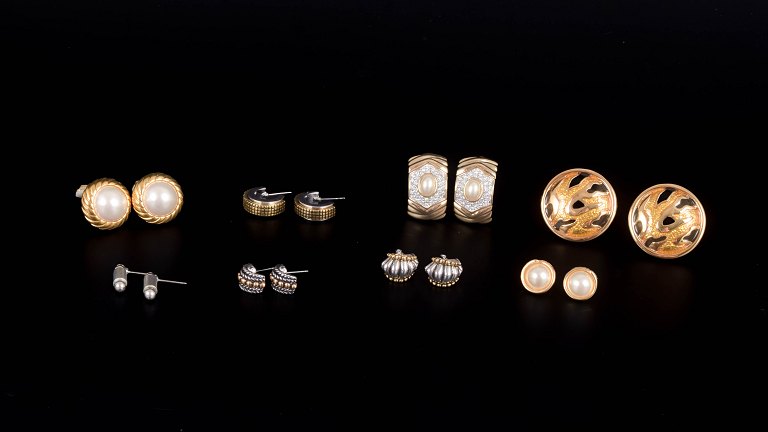 Set of Eight Pairs of Vintage Ear Clips / Earrings. Bijouterie. 20th Century.